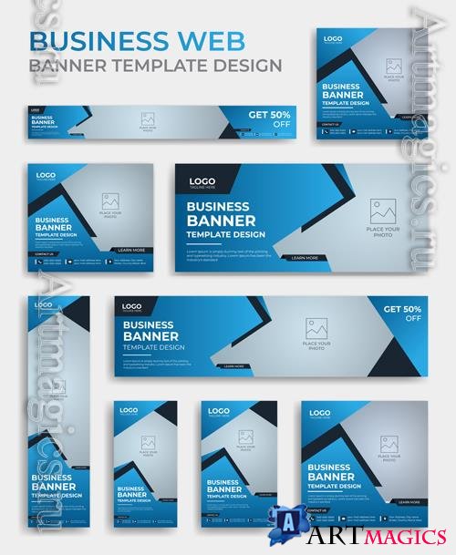 Vector business web banner design template bundle, social media promotion cover, banner design