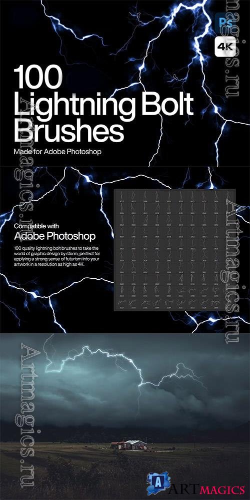 100 Lightning Bolt Photoshop Brushes
