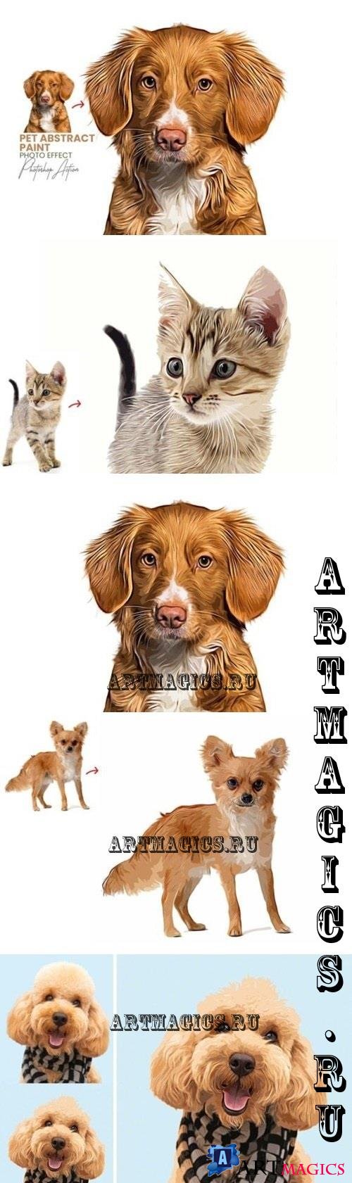 Pet Abstract Paint Photoshop Action - 92045723