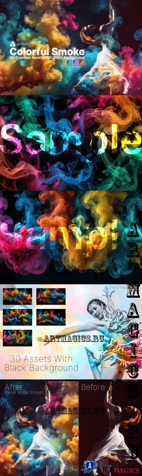 Affinity Assets Colourful Smoke Overlays