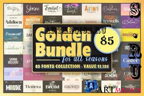 Golden for All Seasons Font Bundle - 85 Premium Fonts