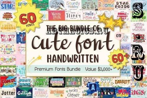 Cute Font Bundle - 68 Premium Fonts