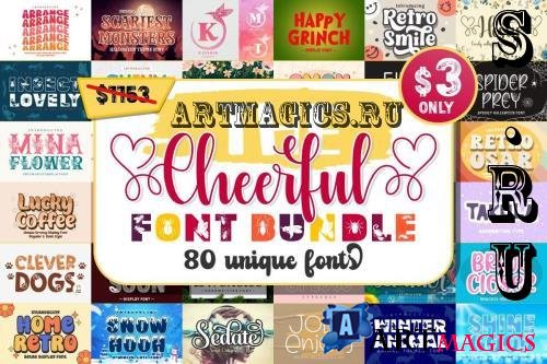 The Cheerful Font Bundle - 80 Premium Fonts