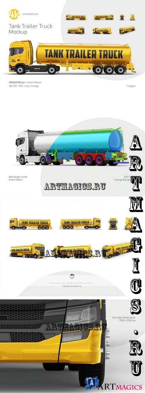 Tank Trailer Truck Mockup Set - 286760279