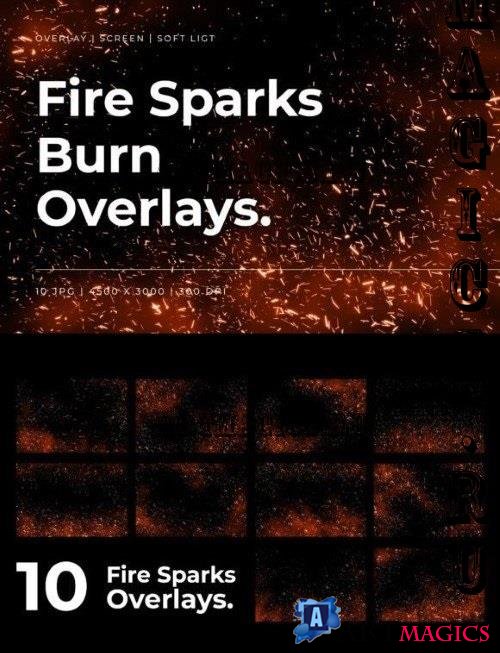 Fire Sparks Burn Overlays - 288572089