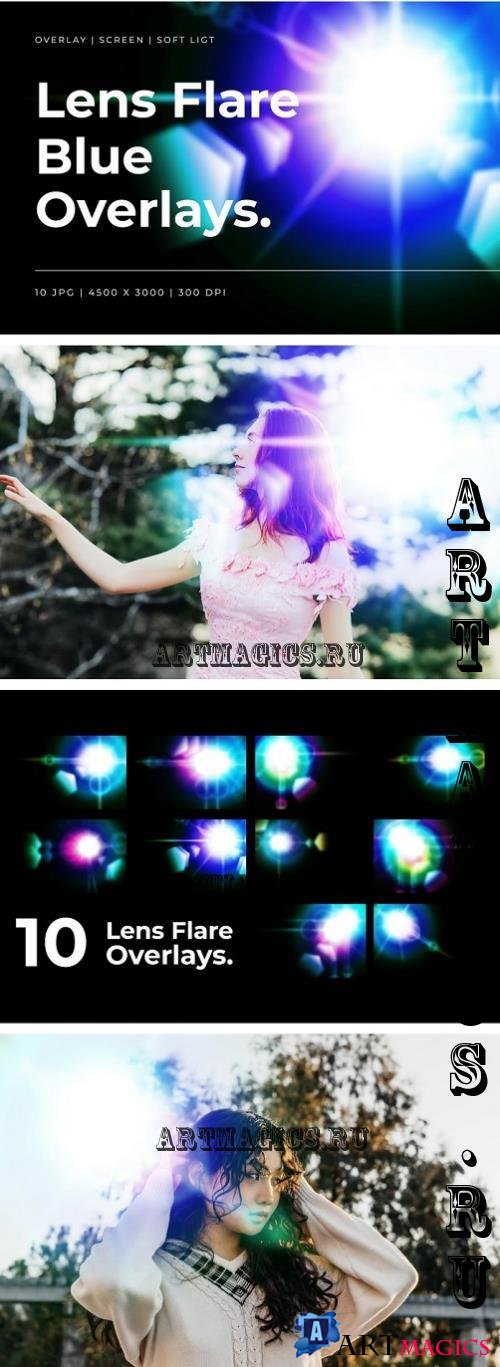 Lens Flare Blue Overlay - 287954854 - 473CYX4