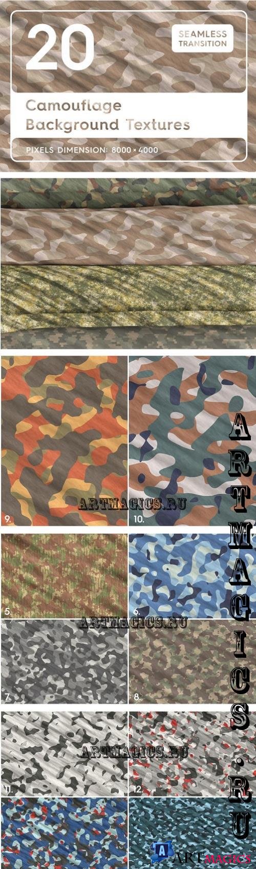 20 Camouflage Backgrounds Textures - 3165944